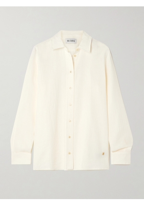 ÉTERNE - Constance Embellished Cotton-gauze Shirt - Ivory - x small,small,medium,large,x large