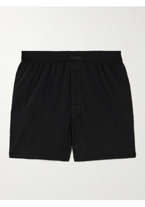 SKIMS - Boyfriend Loose Boxer Stretch-modal And Cotton-blend Jersey Shorts - Onyx - Black - XXS,XS,S,M,L,XL,2XL,3XL,4XL