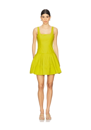 SIMKHAI Lucy Mini Dress in Lemon,Green. Size 10. Also in 2, 4, 6, 8.