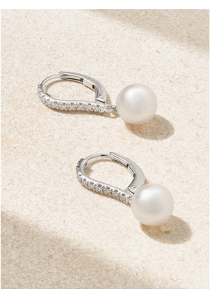 Mikimoto - 18-karat White Gold, Diamond And Pearl Earrings - One size