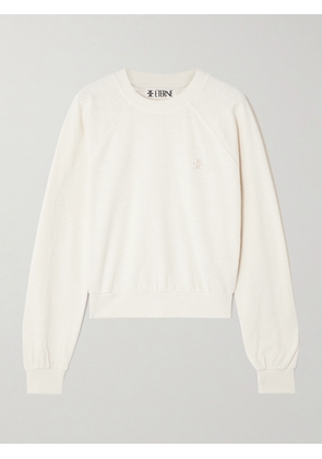 ÉTERNE - Sonny Embroidered Cotton-jersey Sweatshirt - Ivory - x small,small,medium,large,x large
