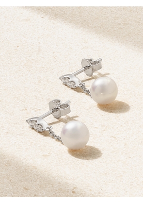 Mikimoto - Morning Dew 18-karat White Gold, Pearl And Diamond Earrings - One size