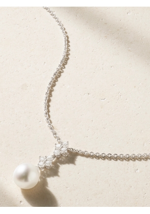 Mikimoto - 18-karat White Gold, Diamond And Pearl Necklace - Silver - One size