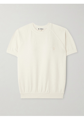 ÉTERNE - Sonny Embroidered Cotton-jersey Sweatshirt - Neutrals - x small,small,medium,large,x large