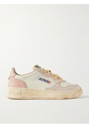 Autry - Super Vintage Distressed Paneled Leather Sneakers - Pink - IT35,IT36,IT37,IT38,IT39,IT40,IT41,IT42