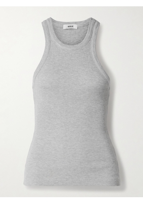 AGOLDE - Rayne Ribbed Stretch Organic Cotton And Lyocell-blend Jersey Tank - Gray - x small,small,medium,large,x large