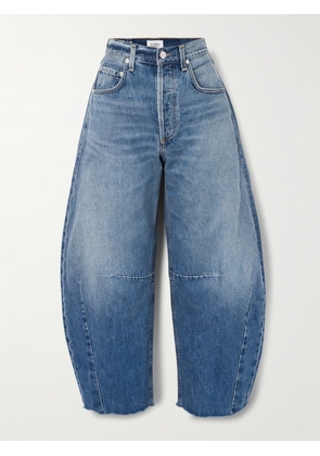 Citizens of Humanity - Horseshoe Frayed High-rise Barrel-leg Jeans - Blue - 23,24,25,26,27,28,29,30,31,32,33