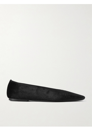TOTEME - The Minimalist Velvet Ballet Flats - Black - IT35,IT36,IT37,IT38,IT39,IT40,IT41,IT42