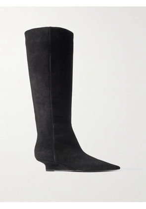 TOTEME - Sharp Suede Knee Boots - Black - IT36,IT37,IT38,IT39,IT40,IT41,IT42