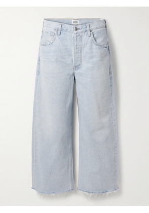 Citizens of Humanity - Ayla Cropped Frayed High-rise Wide-leg Jeans - Blue - 23,24,25,26,27,28,29,30,31,32,33