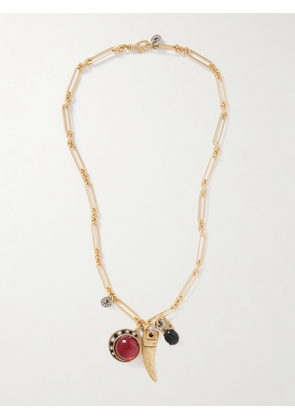 MAISON MAYLE - Long Links Combo Gold-plated, Crystal And Enamel Necklace - One size