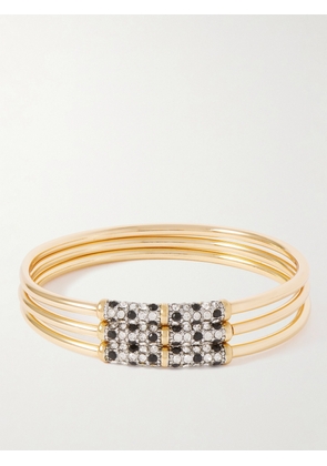 MAISON MAYLE - T.e.r. Set Of Three 18-karat Gold-plated Crystal Bracelets - One size