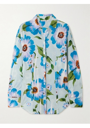 Acne Studios - Floral-print Voile Shirt - Blue - EU 32,EU 34,EU 36,EU 38,EU 40,EU 42