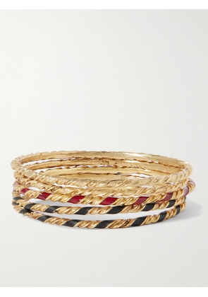MAISON MAYLE - Passerby Set Of Five Gold-plated And Enamel Bangles - One size