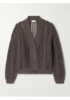 Brunello Cucinelli - Open-knit Cotton Cardigan - Brown - xx small,x small,small,medium,large,x large,xx large