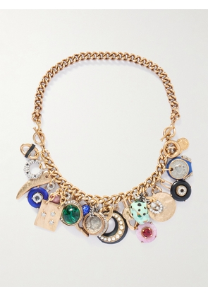 MAISON MAYLE - Cornucopia Gold-plated, Crystal And Enamel Necklace - One size
