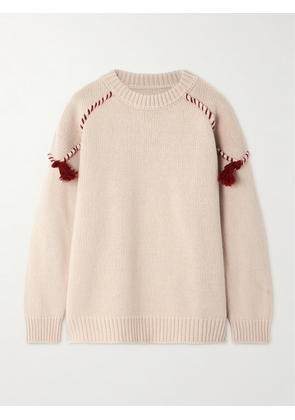 FORTELA - Tasseled Wool And Cashmere-blend Sweater - Neutrals - x small,small,medium,large,x large