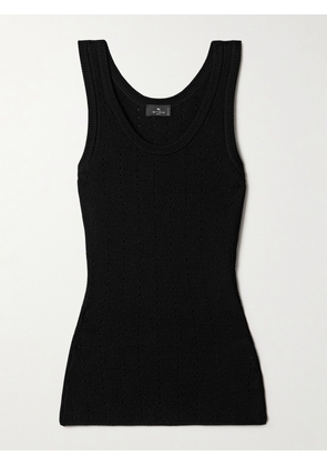 Etro - Pointelle-knit Silk-blend Tank - Black - IT36,IT38,IT40,IT42,IT44,IT46,IT48,IT50