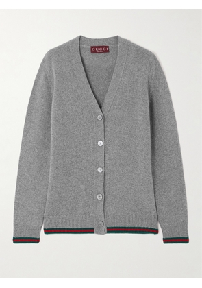 Gucci - Striped Wool And Cashmere-blend Cardigan - Gray - XXS,XS,S,M,L,XL,XXL