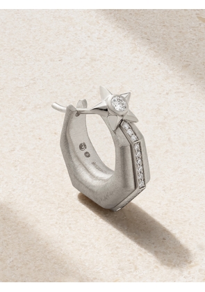 Marie Lichtenberg - Baba 18-karat White Gold Diamond Single Hoop Earring - Silver - One size
