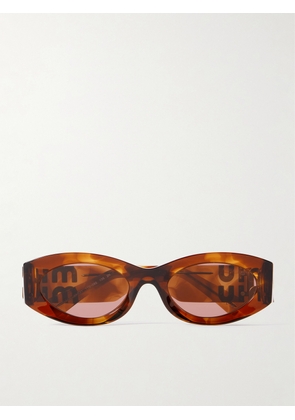 Miu Miu Eyewear - Glimpse Oval-frame Tortoiseshell Acetate Sunglasses - One size