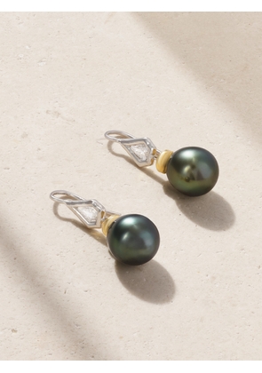 Octavia Elizabeth - 18-karat Gold, Platinum, Diamond And Pearl Earrings - One size