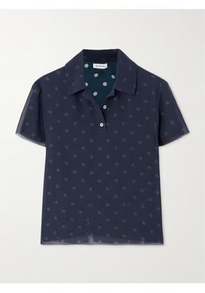 Acne Studios - Polka-dot Crepe Polo Shirt - Blue - EU 32,EU 34,EU 36,EU 38,EU 40,EU 42