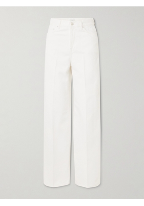 TOTEME - Pleated High-rise Wide-leg Organic Jeans - White - 24,25,26,27,28,29,30,31