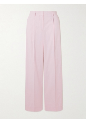 TOTEME - Pleated Cotton Wide-leg Pants - Pink - DK32,DK34,DK36,DK38,DK40