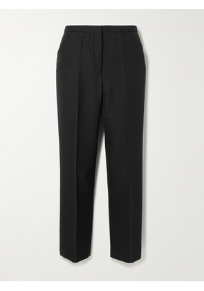 TOTEME - Cropped Pleated Grain De Poudre Straight-leg Pants - Black - DK32,DK34,DK36,DK38,DK40