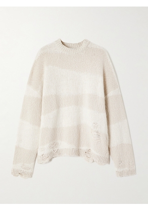 Our Legacy - Popover Distressed Striped Cotton And Linen-blend Sweater - White - FR 32,FR 34,FR 36,FR 38,FR 40,FR 42