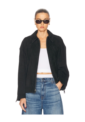 GRLFRND Alek Suede Jacket in Black. Size L. Also in S, M, XL.