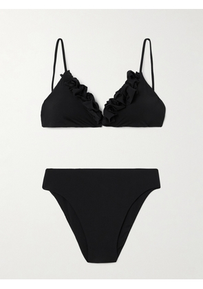 Maygel Coronel - Krassi Ruffled Bikini - Black - Petite,One Size,Extended