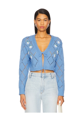 John & Jenn by Line Lucien Cropped Cardigan in Blue. Size L. Also in S.