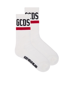 GCDS Logo Socks in Red. Size 1. Also in 2.