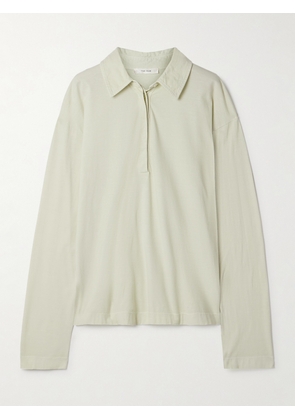 The Row - Roddie Brushed Cotton-jersey Polo Shirt - Green - x small,small,medium,large,x large
