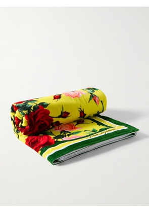 Dolce & Gabbana - Floral-print Cotton-terry Towel - Yellow - One size