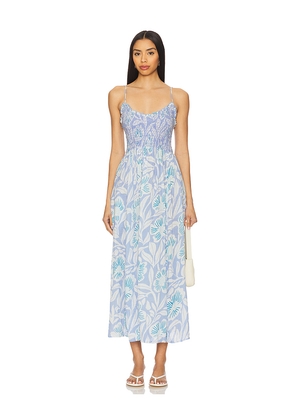 Free People Sweet Nothings Midi Dress in Blue. Size L. Also in M, S, XL.