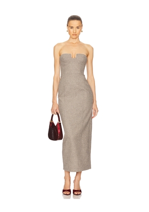 Helsa The Tweed Marilyn Dress in Taupe. Size L. Also in M, XL.