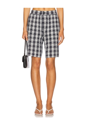 Guest In Residence Gingham Bermuda Short in Black. Size L. Also in XS, S, M, XL.