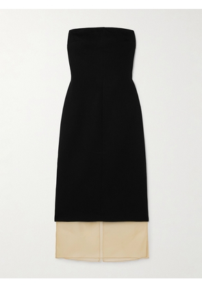 ESSE Studios - Issia Strapless Silk Organza-trimmed Crepe Dress - Black - UK 6,UK 8,UK 10,UK 12,UK 14,UK 16