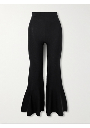 AMI PARIS - Godet Stretch-knit Bootcut Pants - Black - xx small,x small,small,medium,large,x large
