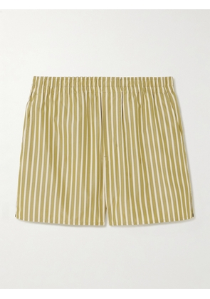 AMI PARIS - Striped Cotton-poplin Shorts - Yellow - xx small,x small,small,medium,large,x large