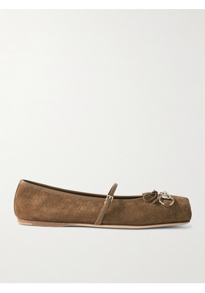 Gucci - Horsebit-detailed Suede Ballet Flats - Brown - IT34,IT34.5,IT35,IT35.5,IT36,IT36.5,IT37,IT37.5,IT38,IT38.5,IT39,IT39.5,IT40,IT40.5,IT41,IT41.5,IT42