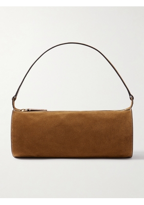 STAUD - Taru Mini Leather-trimmed Suede Shoulder Bag - Brown - One size