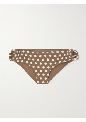 Marysia - Coronada Polka-dot Bikini Briefs - Brown - xx small,x small,small,medium,large,x large,xx large