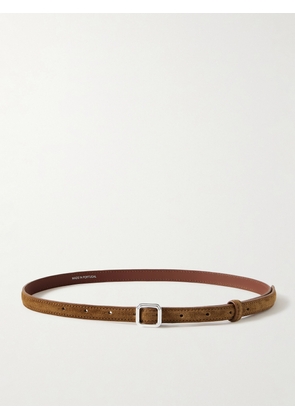 LIÉ STUDIO - The Georgia Slim Suede Belt - Brown - 75,85,95