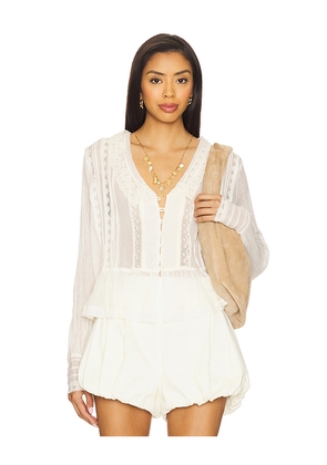 Free People Elodie Blouse in Ivory. Size L. Also in XS, M, S, XL.
