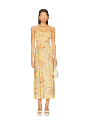 FAITHFULL THE BRAND Sorana Midi Dress in Yellow. Size L. Also in M, XL.