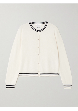 Allude - Striped Cashmere Cardigan - Cream - x small,small,medium,large,x large